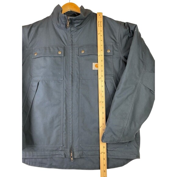 Carhartt Mens Quick Duck Jefferson Traditional Jacket Coat Navy Quilt Lined Sz L - Picture 16 of 16